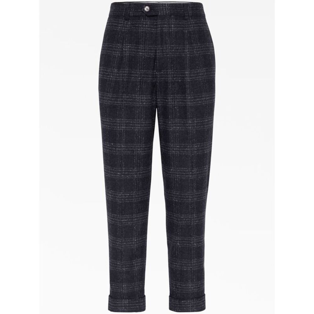 Brunello Cucinelli Gray Silk Casual Men's Pants